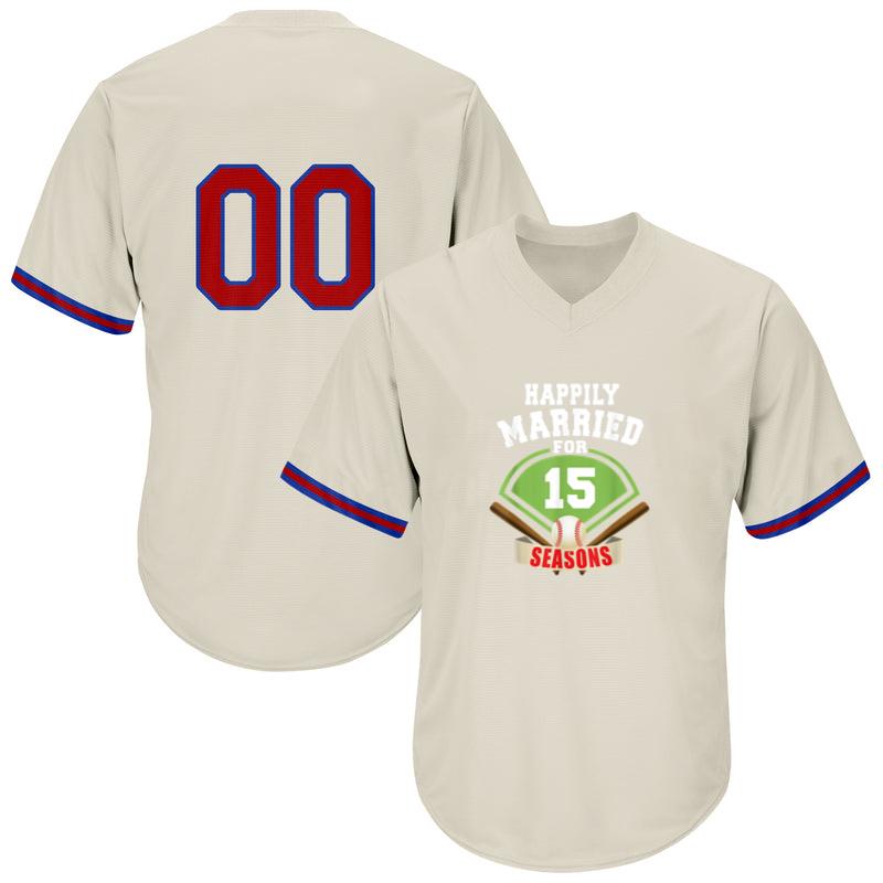 15th Wedding Anniversary Baseball Couple Baseball Jersey