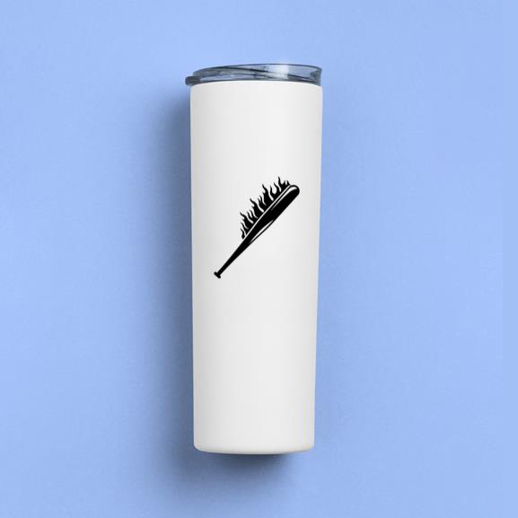 Baseball Bat Set On Fire Cut Out Tumbler