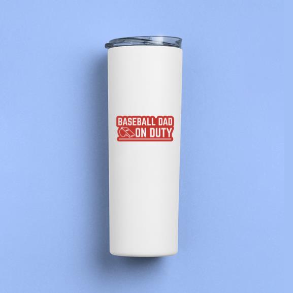 Baseball Dad On Duty Red Design Tumbler
