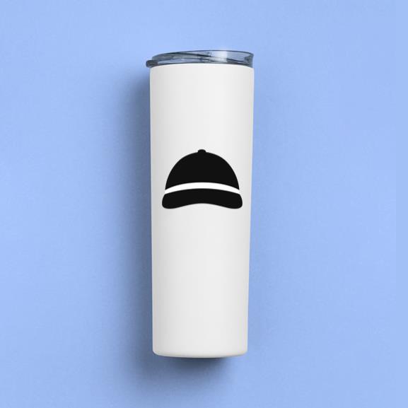 Baseball Hat Front View Flat Tumbler