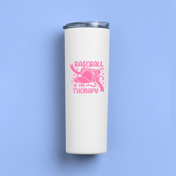 Baseball Is My Therapy Cut Out Design Tumbler