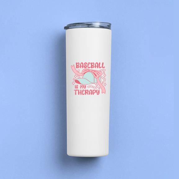 Baseball Is My Therapy Design Tumbler