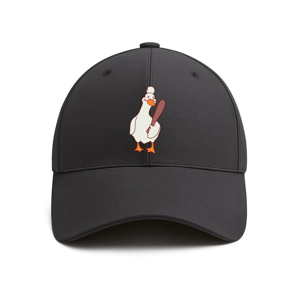 Goose Holding A Baseball Bat Cotton Baseball Hat