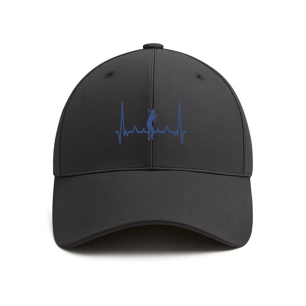Heartbeat With Baseball Player Cotton Baseball Hat