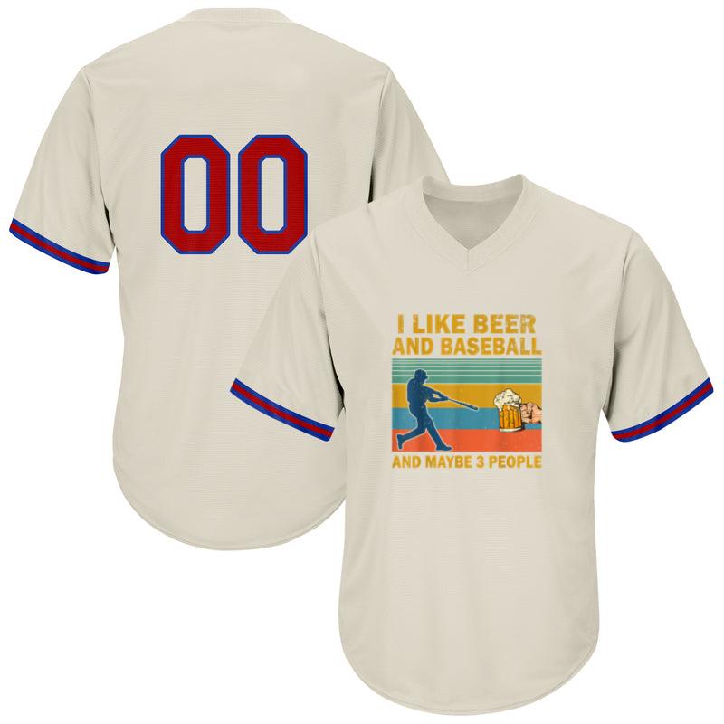 I Like Beer And Baseball And Maybe 3 People Baseball Jersey