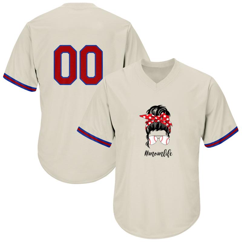 Mom Life Softball Baseball Mothers Messy Bun Baseball Jersey