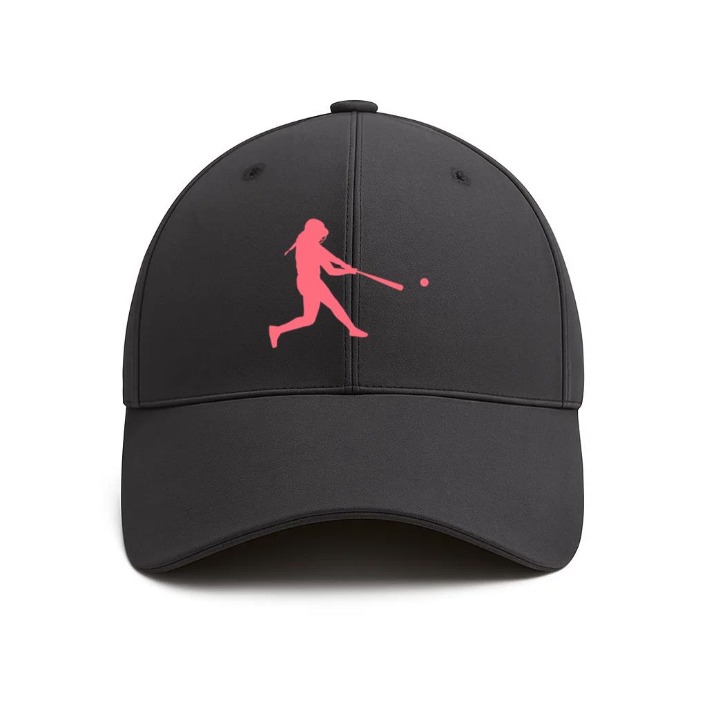 Player Ballplayer Bat Ball Helmet Baseball Player Silhouette Cotton Baseball Hat