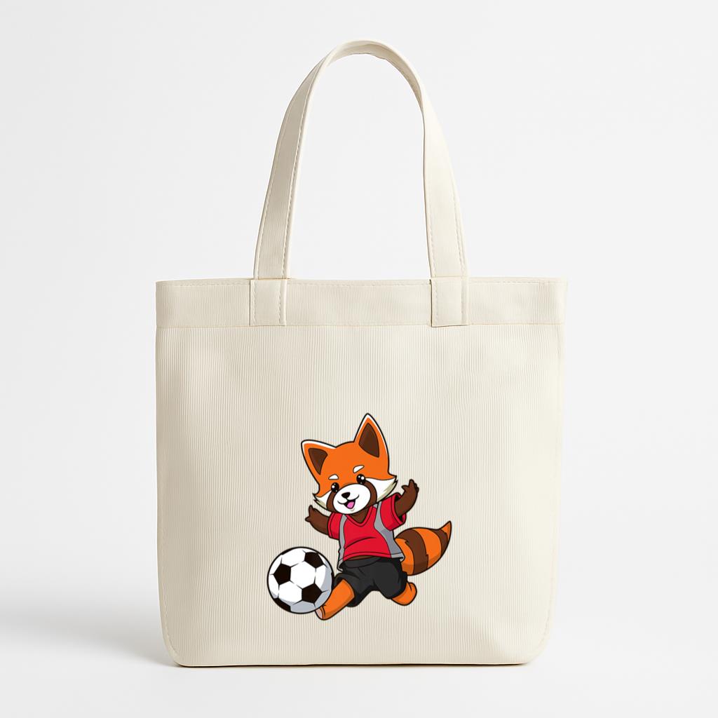 Red Panda Soccer Canvas Tote Bag