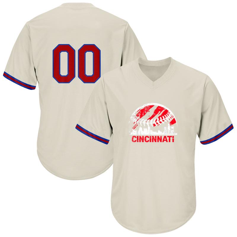 Retro Vintage Cincinnati Skyline Baseball Baseball Jersey