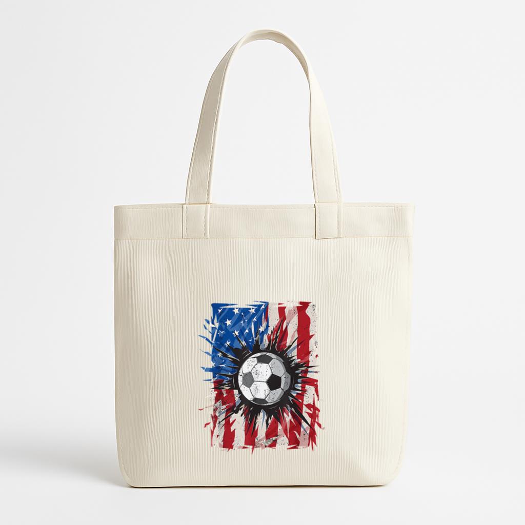 Vintage Soccer 4th Of July Canvas Tote Bag